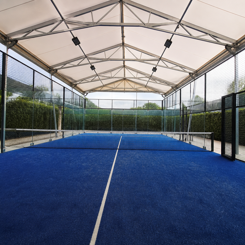 Covered Panoramic Padel Court, 20×10m With Independent Steel Canopy