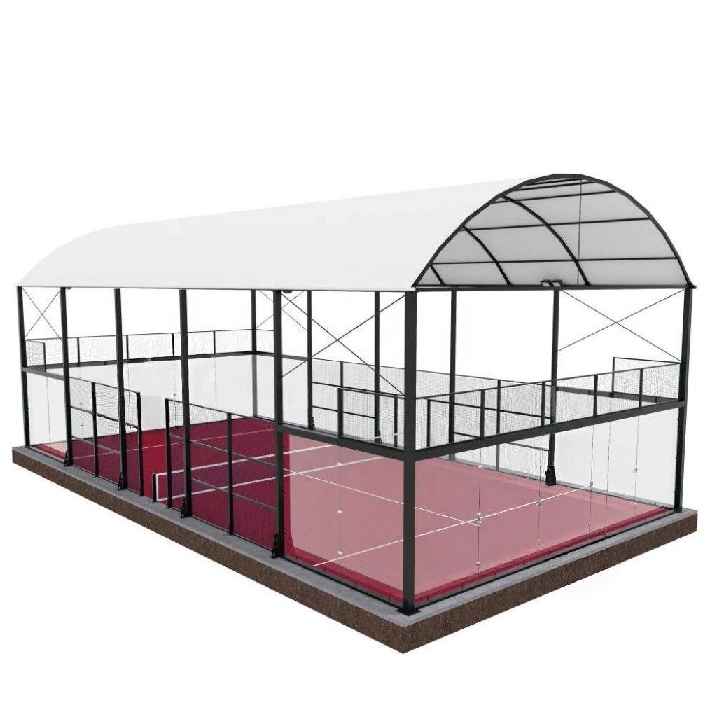 Covered Panoramic Padel Court, 20×10m With Independent Steel Canopy