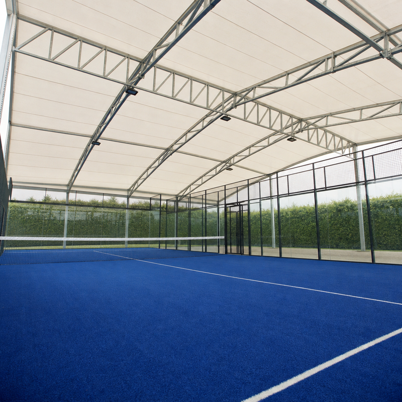 Covered Panoramic Padel Court, 20×10m With Independent Steel Canopy